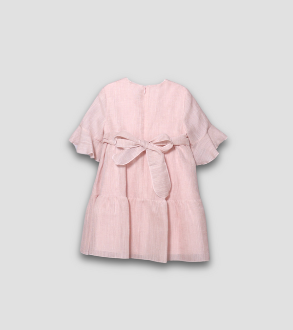 Barcellino vestito rosa bambina con frontino